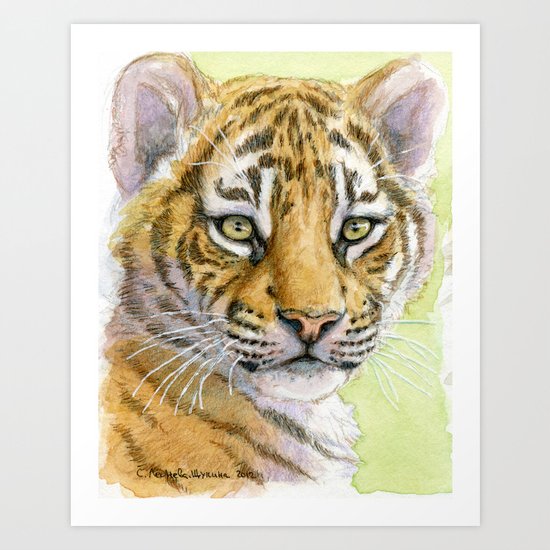 Tiger Cub portrait 815 Art Print