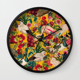 FLORAL AND BIRDS XVIII Wall Clock