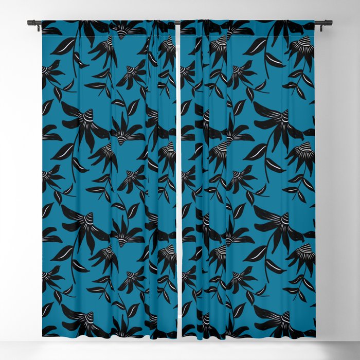 Echinacea - Blue Blackout Curtain