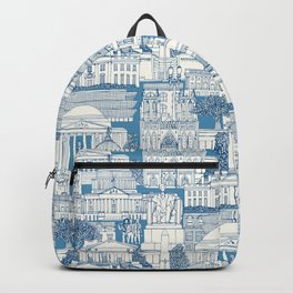 Washington DC toile blue Backpack | Politics, Monument, Illustration, City, Architecture, Washingtondc, Vote, American, Memorial, Toile 