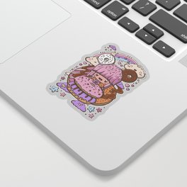 Cute doughnut girl kawaii style Sticker
