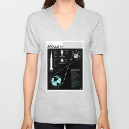 Apollo 11 Mission Diagram V Neck T Shirt