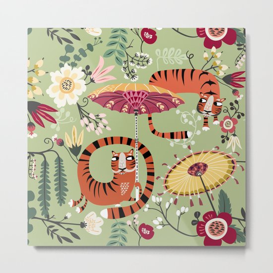 TIGER GARDEN Metal Print