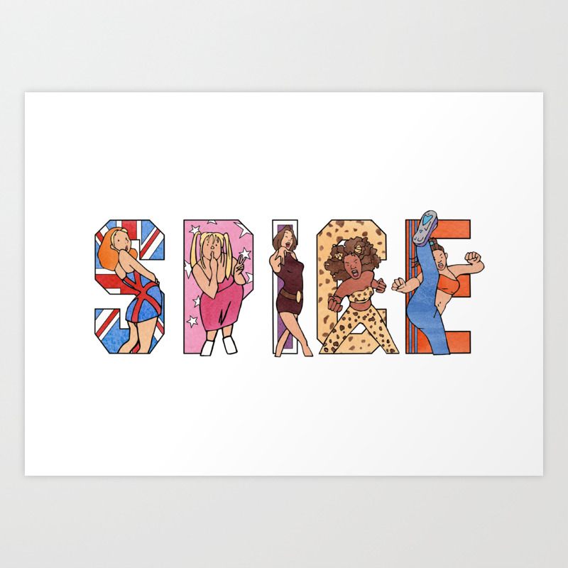Spice girls typography print.