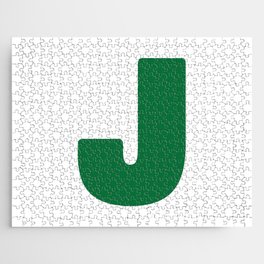J (Olive & White Letter) Jigsaw Puzzle