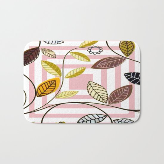 Rose Quartz, Clouds and Plants Bath Mat