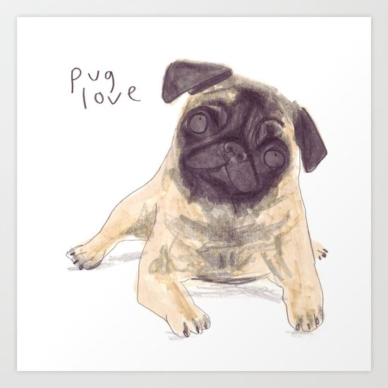 Pug Love Art Print
