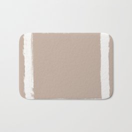 Square Strokes White on Nude Bath Mat | Edgy, Whiteandnude, Brushstroke, Minimal, Monochrome, Digital, Geometric, Modern, Boho, Checkerpattern 