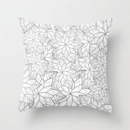Sketch Flower Pattern Throw Pillow