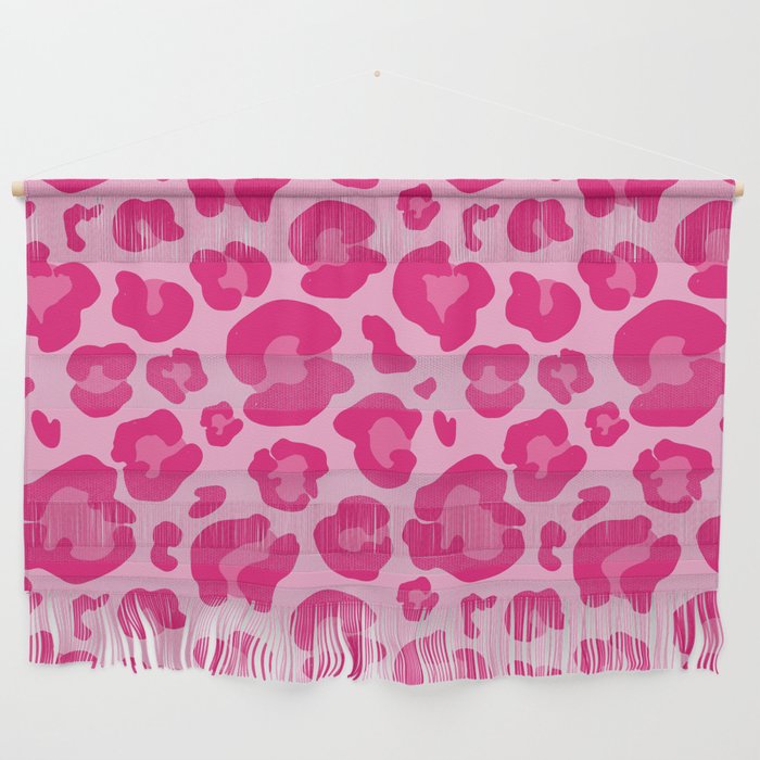 Pink Leopard Print Pattern Wallpaper - Preppy Aesthetic Wall Hanging