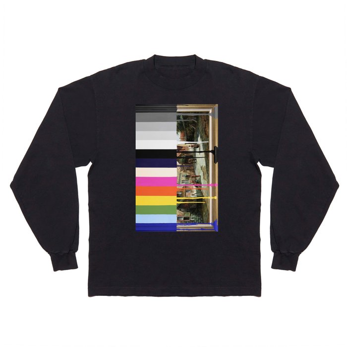 Garage Sale Painting of Peasants with Color Bars Long Sleeve T Shirt