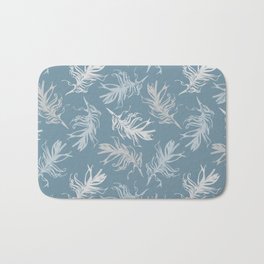 Moody Blue Gentle Floating Feathers Bath Mat