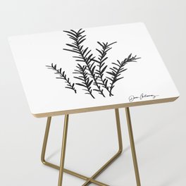 Rosemary herb Black and white pencil and ink sketch, by Jason Callaway Side Table