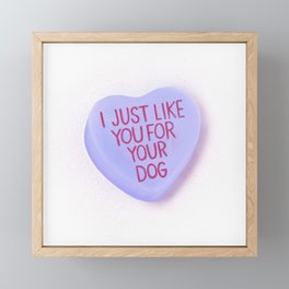 I Just Like You For Your Dog Framed Mini Art Print