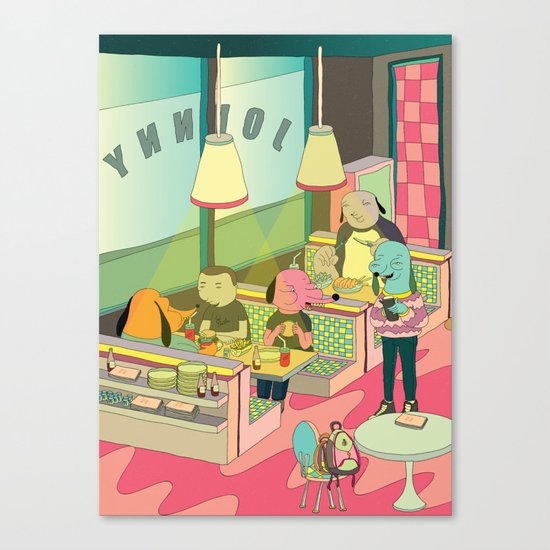 eating at johnny´s Canvas Print