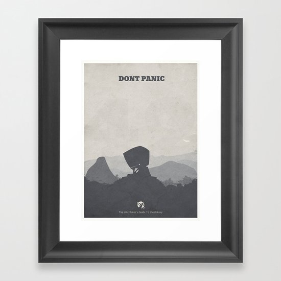 The Hitchhiker's Guide to the Galaxy - minimal poster Framed Art Print