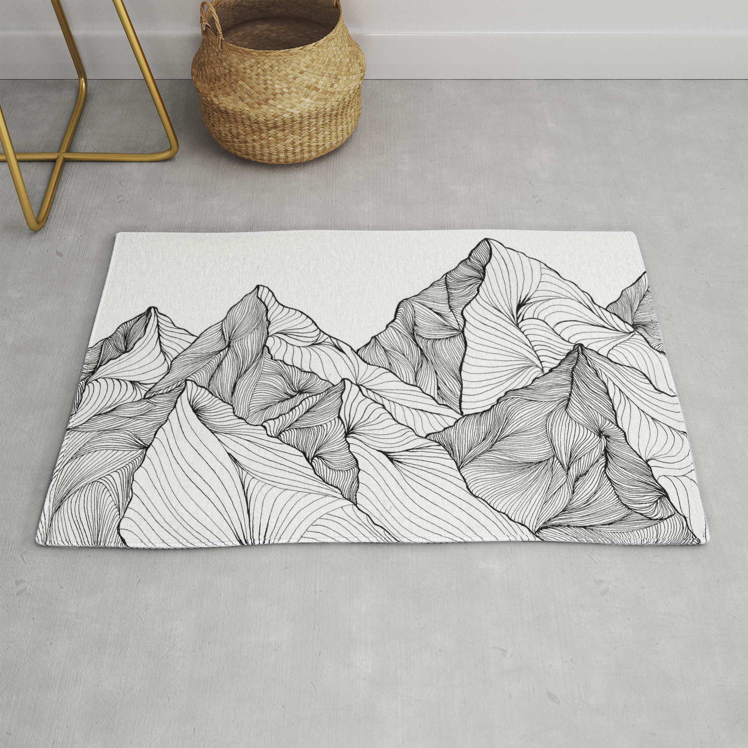 Curving Lines Mountain Landscape Rug By Sitjiandbaba Society6,Draw Golf Ball Left Handed