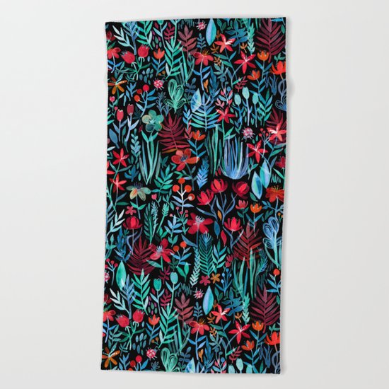 Though I Walk at Night Beach Towel