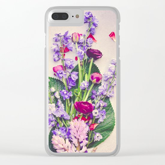 Summer Flowers Clear iPhone Case