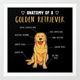 Anatomy of a Golden Retriever Funny Gift Art Print