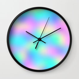 COLORFUL PASTEL COLOURED PATTERN ABSTRACT PASTEL CLOUDS Wall Clock
