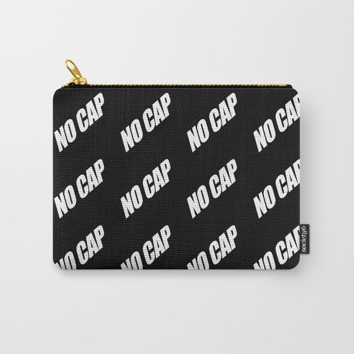NO CAP White Minimal Pattern Carry-All Pouch