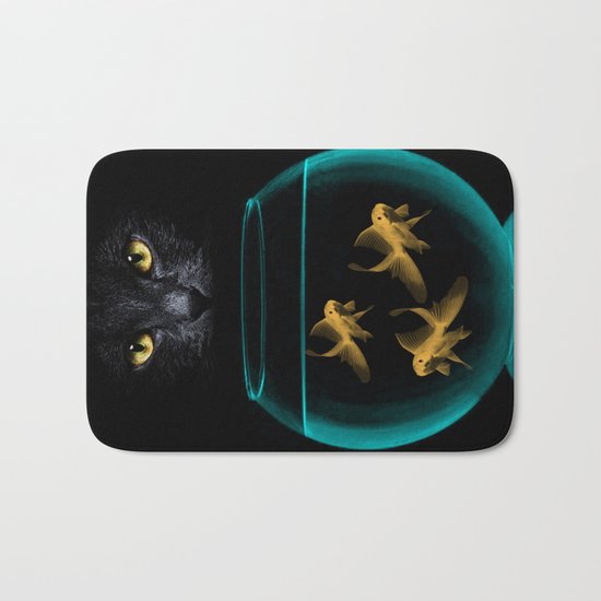 Black Cat Goldfish Bath Mat
