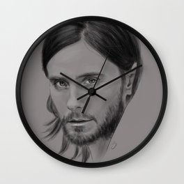 Jared Leto Digital Portrait grey LLFD Wall Clock