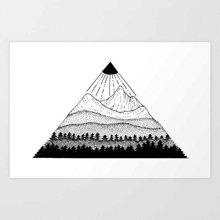 Triangle Mountains Art Print