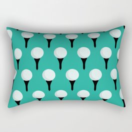 Golf Ball & Tee Pattern (Green) Rectangular Pillow