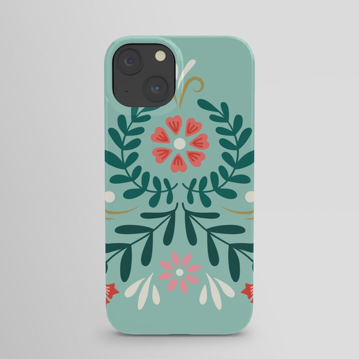 Floral Folk Pattern iPhone Case