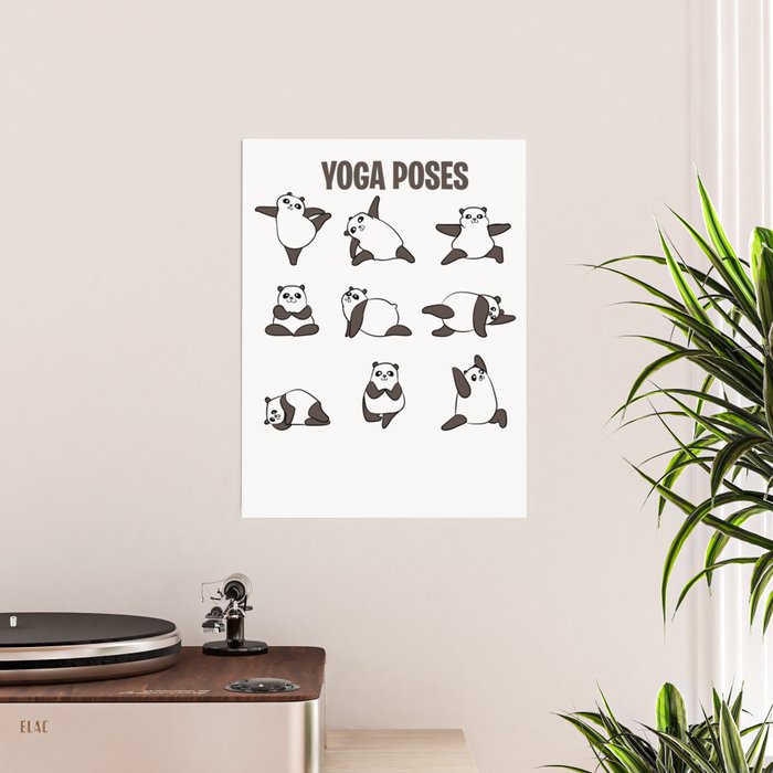 Panda Bear Yoga poses Buddhism Zen Yang gifts Art Print by DH Designed -  X-Small