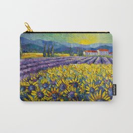 Sunflowers And Lavender Field Carry-All Pouch