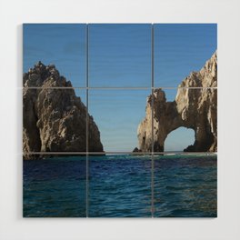 Mexico Photography - Beautiful Arch Going Over The Blue Sea Wood Wall Art