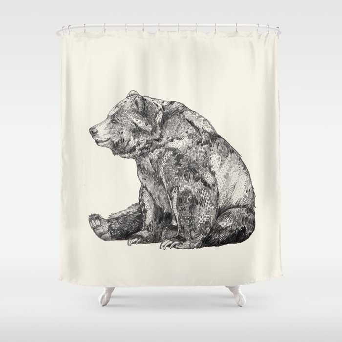 Bear // Graphite Shower Curtain