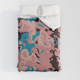 Pink and blue swirl abstract Duvet Cover