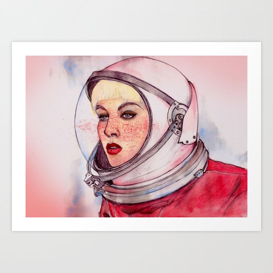 Astronaut Girl Art Print