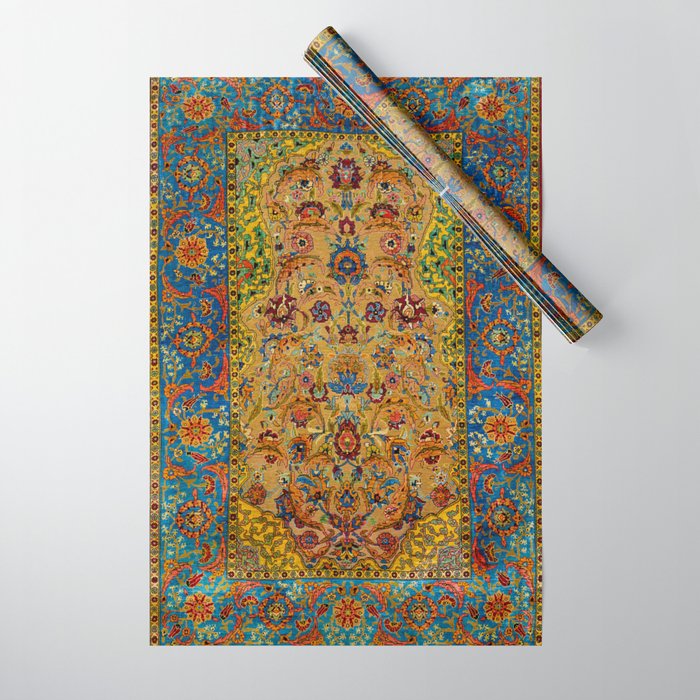 Hereke Vintage Persian Silk Rug Print Wrapping Paper