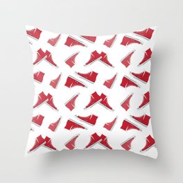 Red High Top Shoes Pattern Throw Pillow