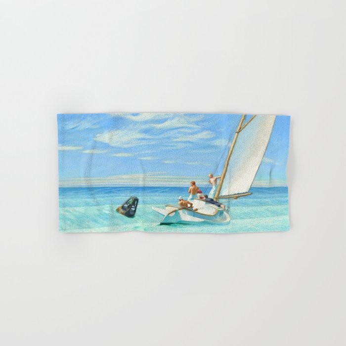 Edward Hopper Ground Swell 1939 Painting | Sailing Boats Sails Hand & Bath Towel