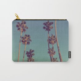 Palm Tress. Classic Santa Monica. CA Carry-All Pouch | Beautiful, Vintage, Beach, Cute, Blue, Tree, Tropical, Pacific, Vibes, Nature 