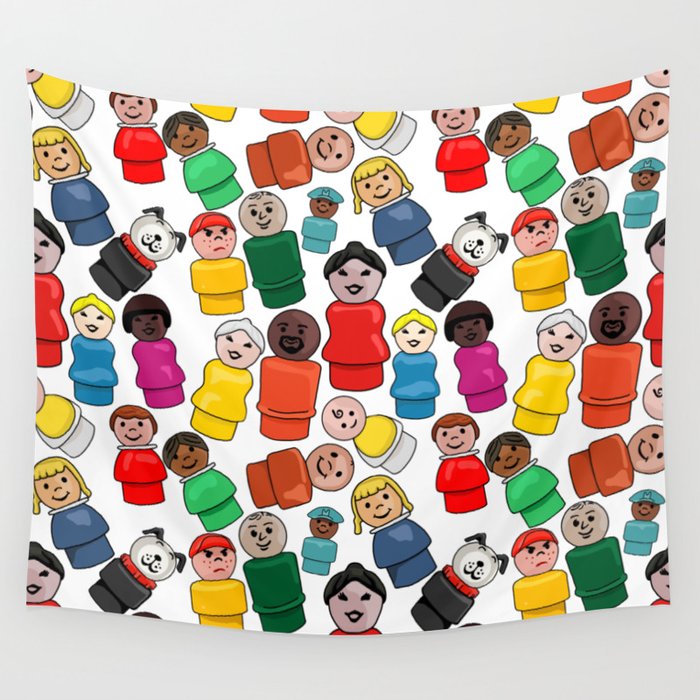 Little Round People All Over Print Wall Tapestry