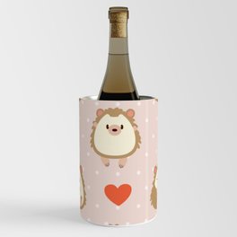 Cute Hedgehog And Heart Pattern Wine Chiller