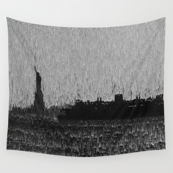 Statue of Liberty in New York City black and white Wall Tapestry