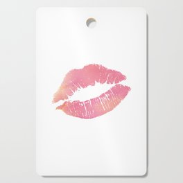 Watercolor Pink Lips Lipstick Chic Romantic Kiss Girls Bedroom Wall Decor fashion poster grl pwr Cutting Board