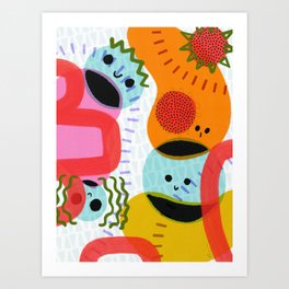 "Funny Faces" Abstract Art Print