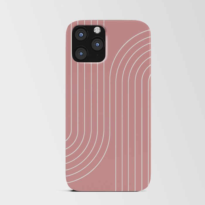 Minimal Line Curvature X Pink Mid Century Modern Arch Abstract iPhone Card Case