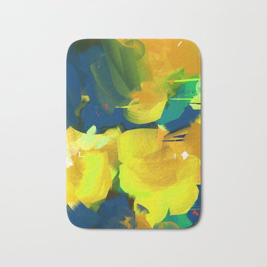 Summer #Abstract #Flowers Bath Mat