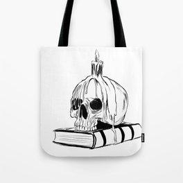 Dark gothic skull drawing in ink Tote Bag