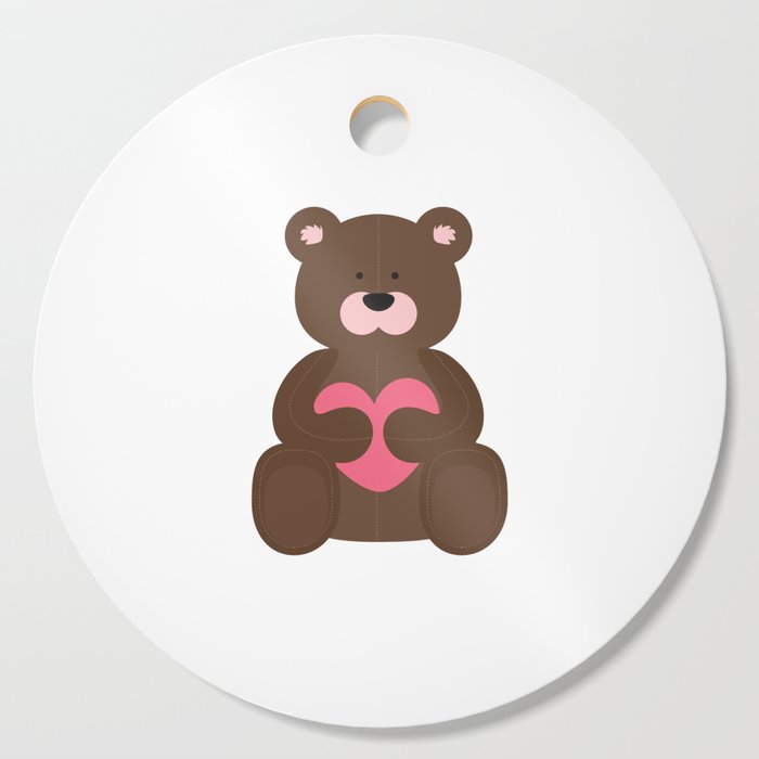 Cute Heart Teddybear Cutting Board